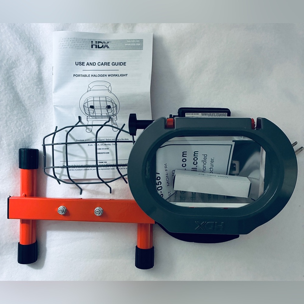 HDX Portable Halogen Worklight - Orange and Black